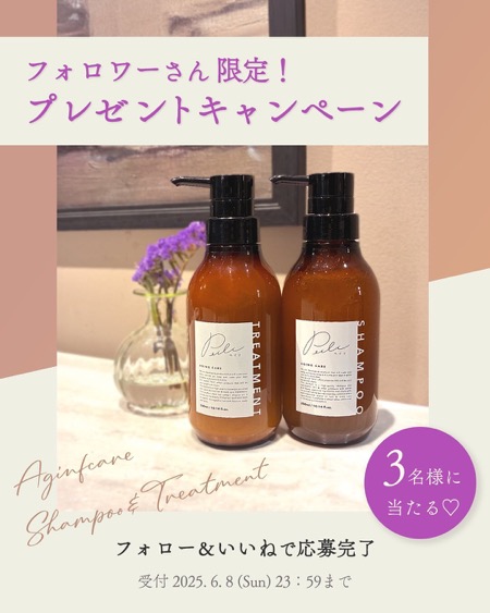 ペイリ(peili) エイジングケアシャンプー＆トリートメントの無料サンプルプレゼント